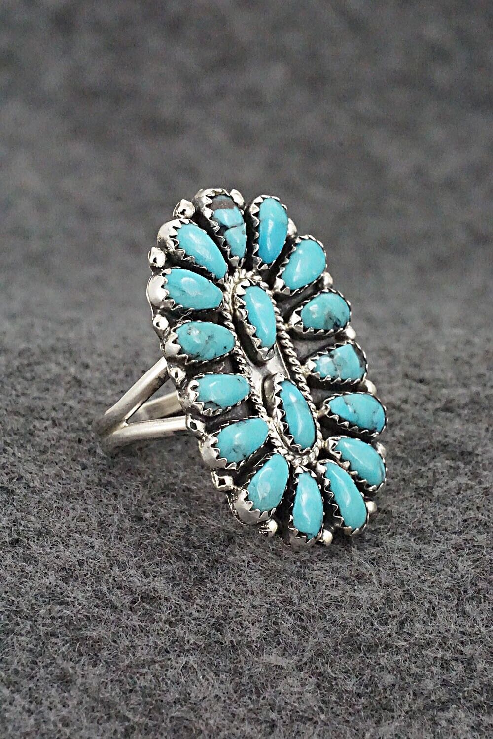 Turquoise & Sterling Silver Ring - Zeita Begay - Size 8.25