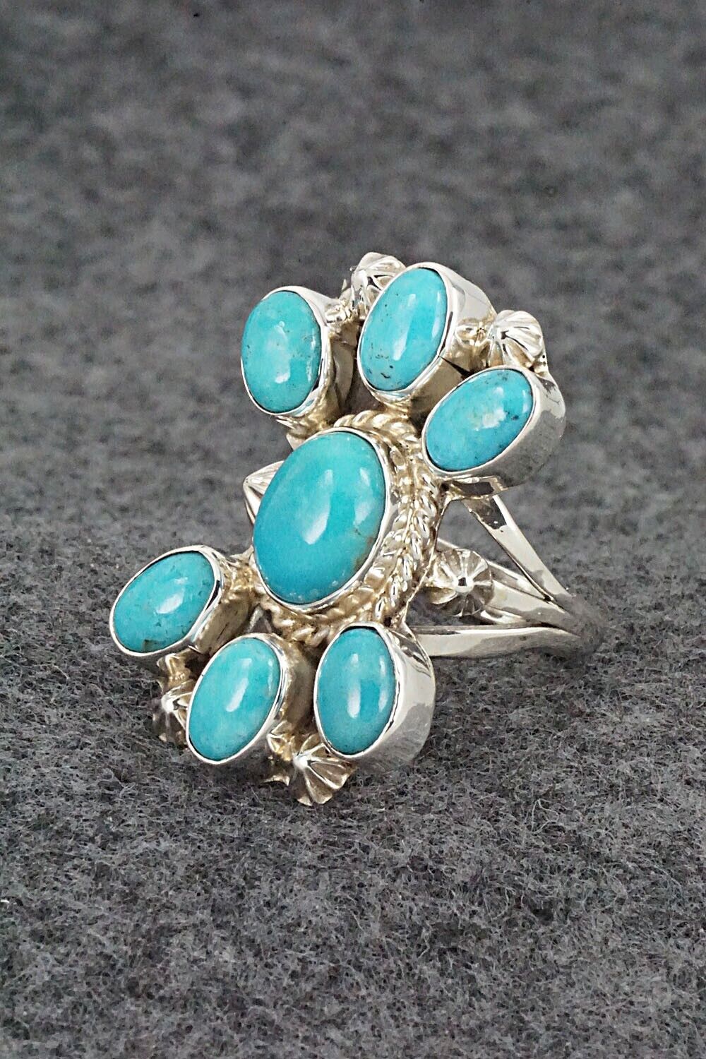 Turquoise & Sterling Silver Ring - Roberta Begay - Size 6.75