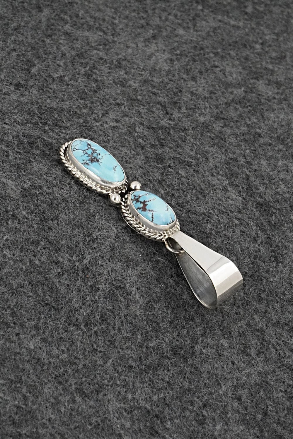 Turquoise & Sterling Silver Pendant - Eugene Gruber