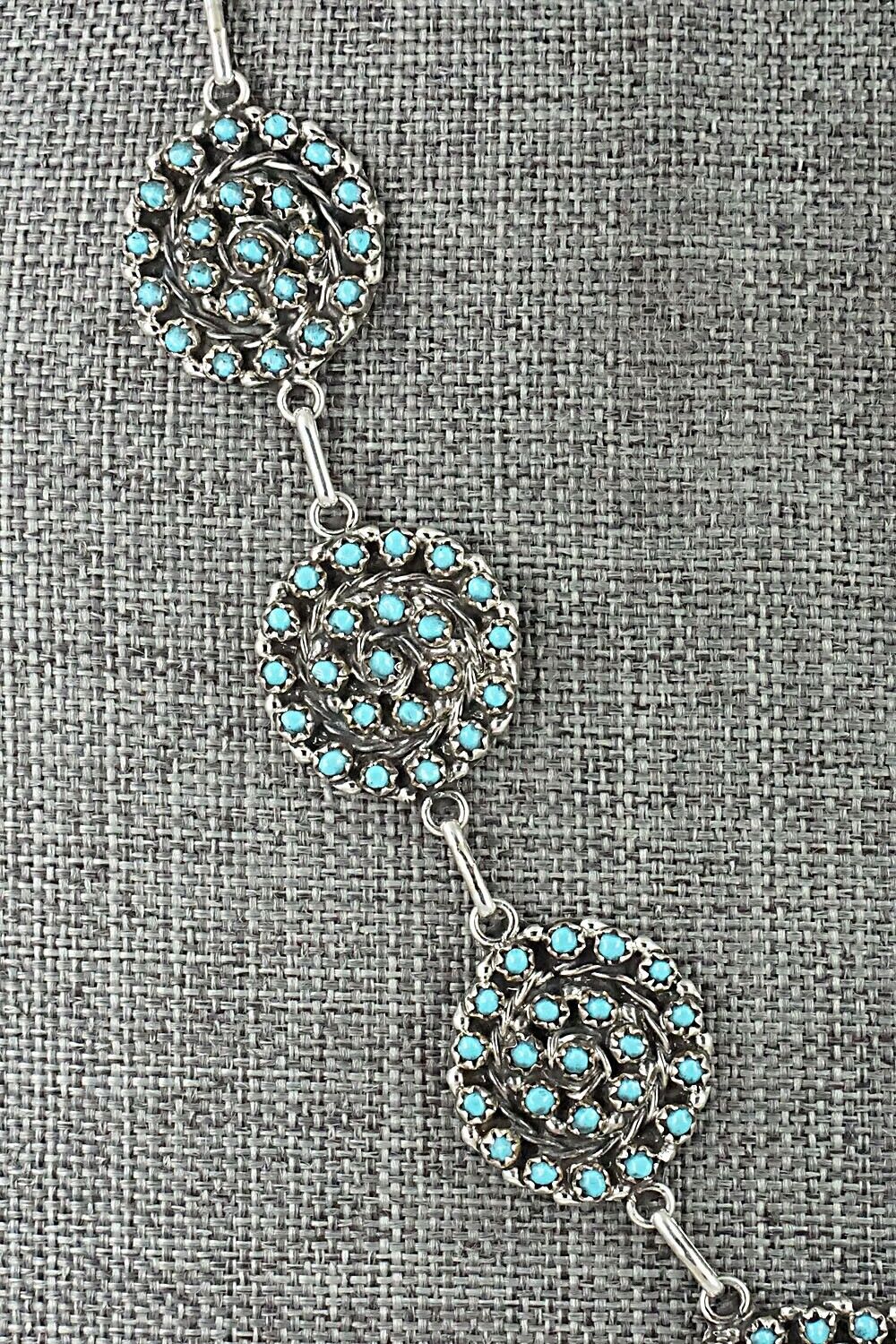 Turquoise & Sterling Silver Necklace and Earrings Set - Randy Hooee