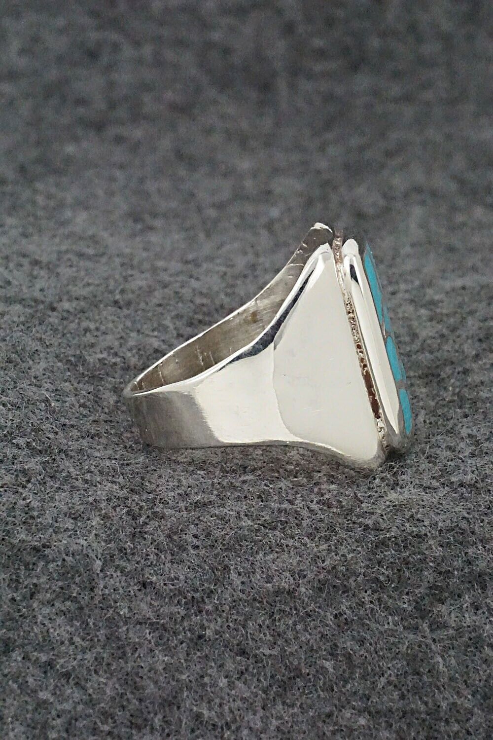 Turquoise & Sterling Silver Ring - Orena Leekya - Size 10.5