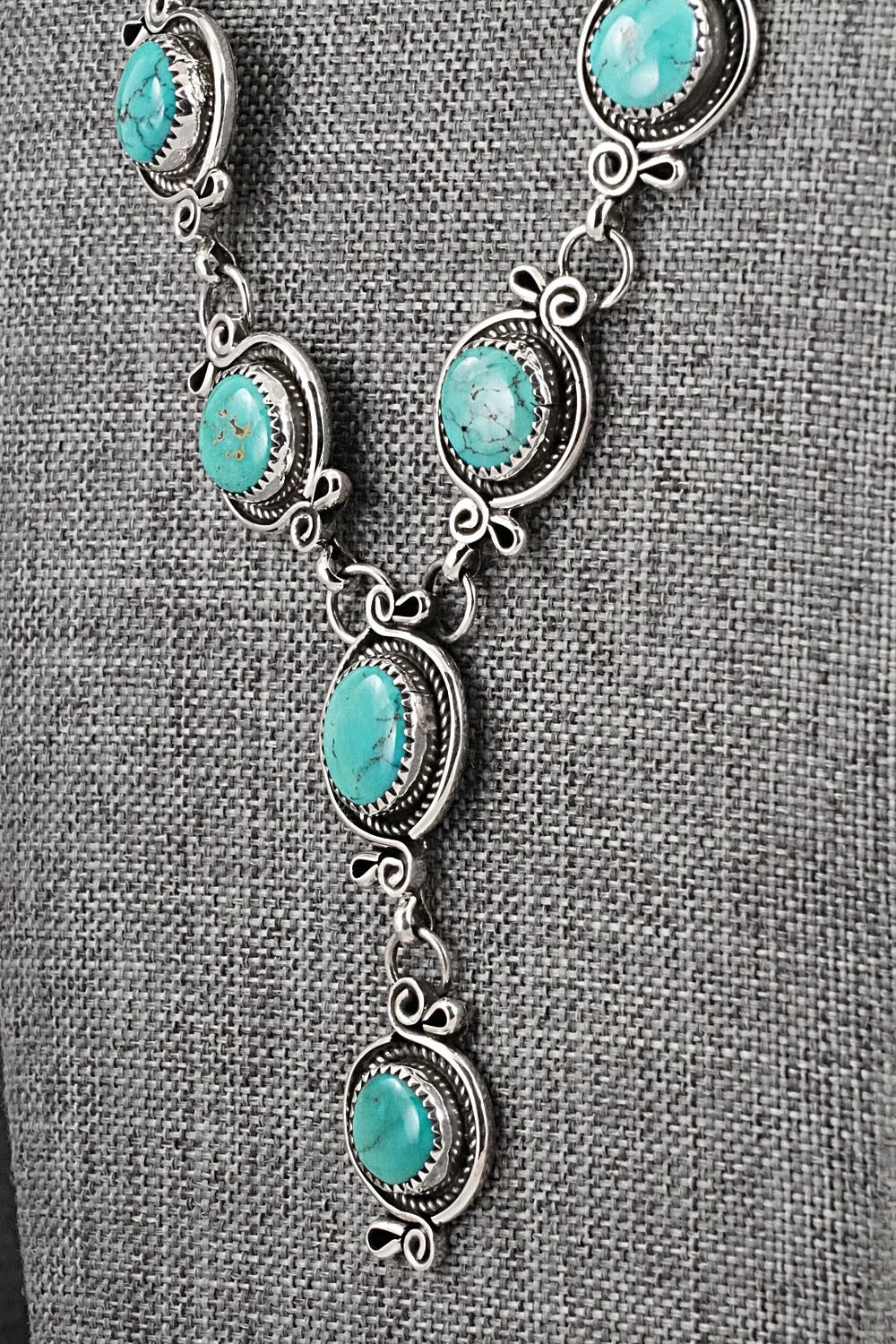 Turquoise & Sterling Silver Necklace and Earrings Set - Phil Nez