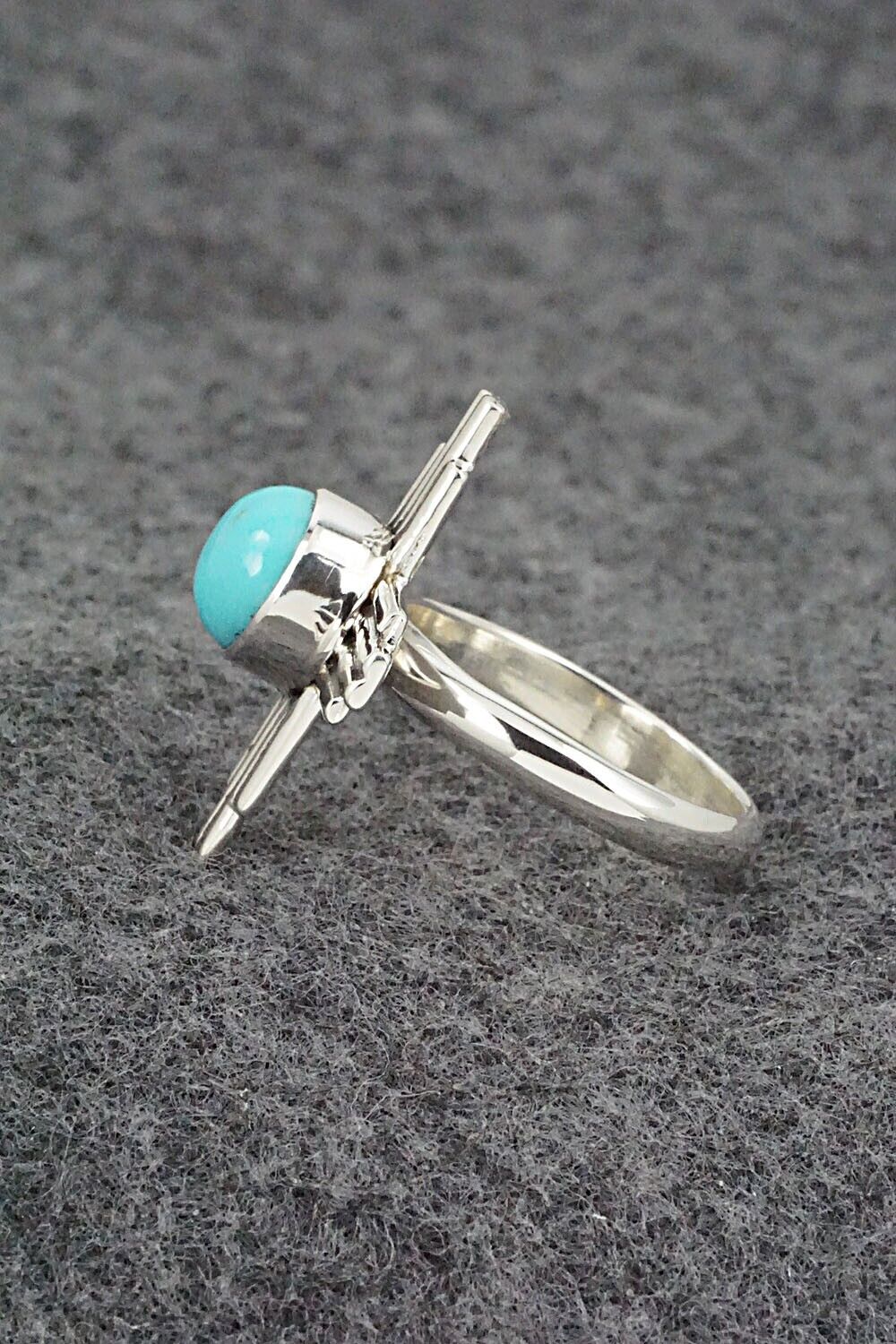 Turquoise and Sterling Silver Ring - Raymond Coriz - Size 7.5