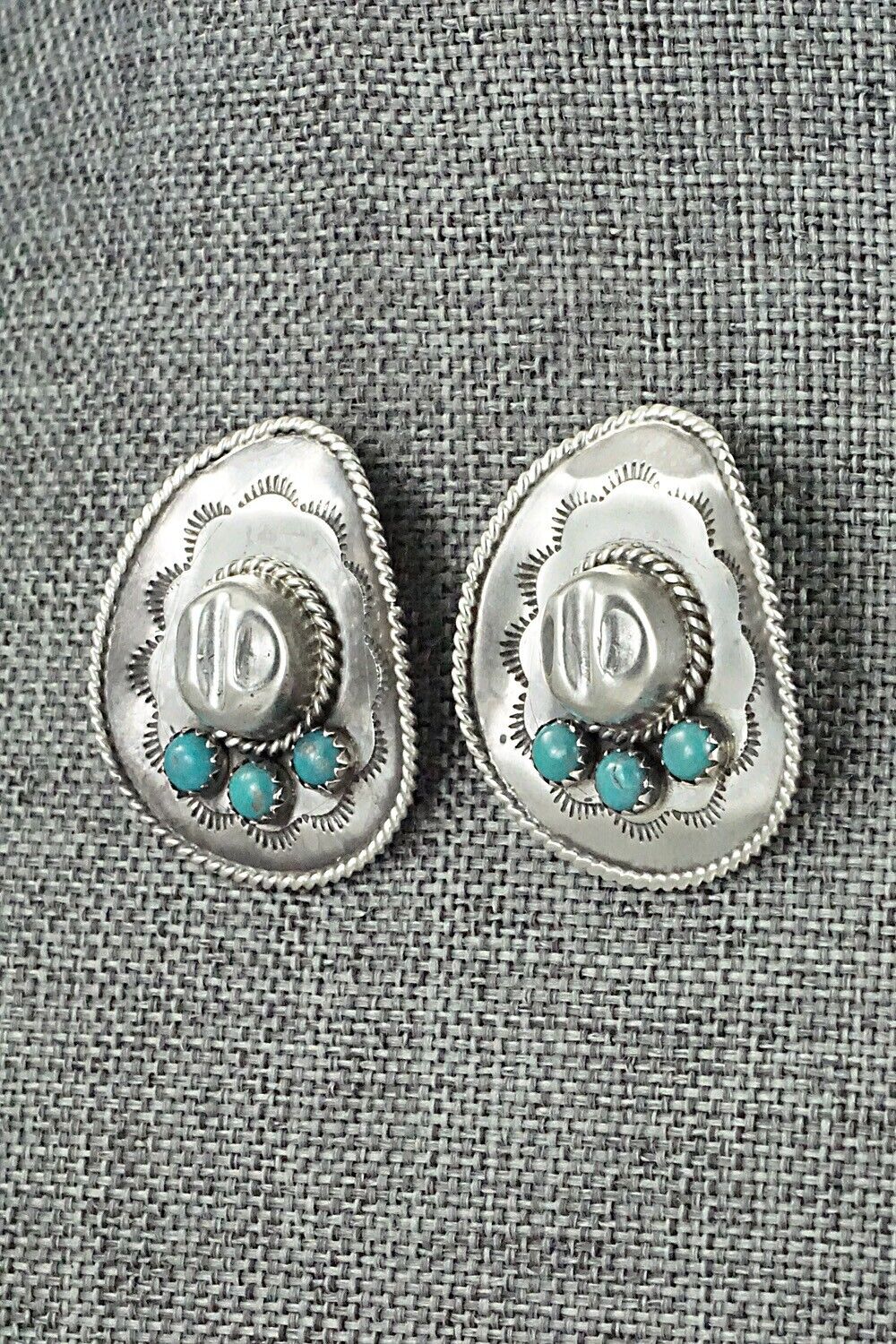 Turquoise & Sterling Silver Earrings - Bobby Platero