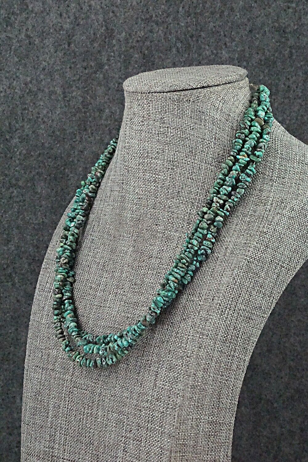 Turquoise & Sterling Silver Necklace 18" - Doreen Jake