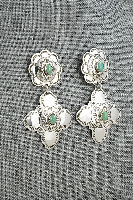 Turquoise & Sterling Silver Earrings - Bertha Begay