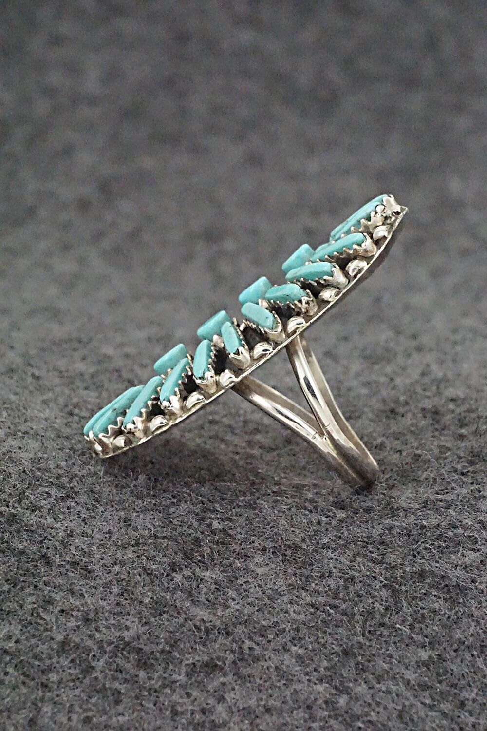 Turquoise & Sterling Silver Ring - Charlie John - Size 8.5