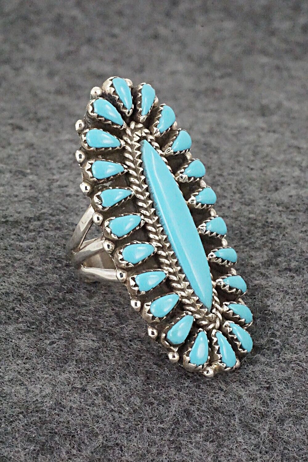 Turquoise & Sterling Silver Ring - George Gasper - Size 7
