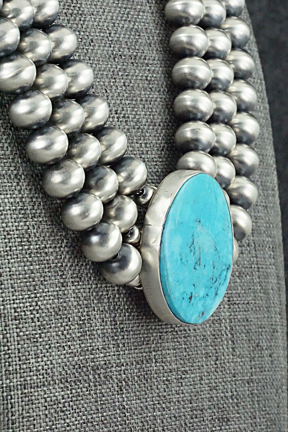 Turquoise & Navajo Pearl Sterling Silver Necklace - Alice Johnson