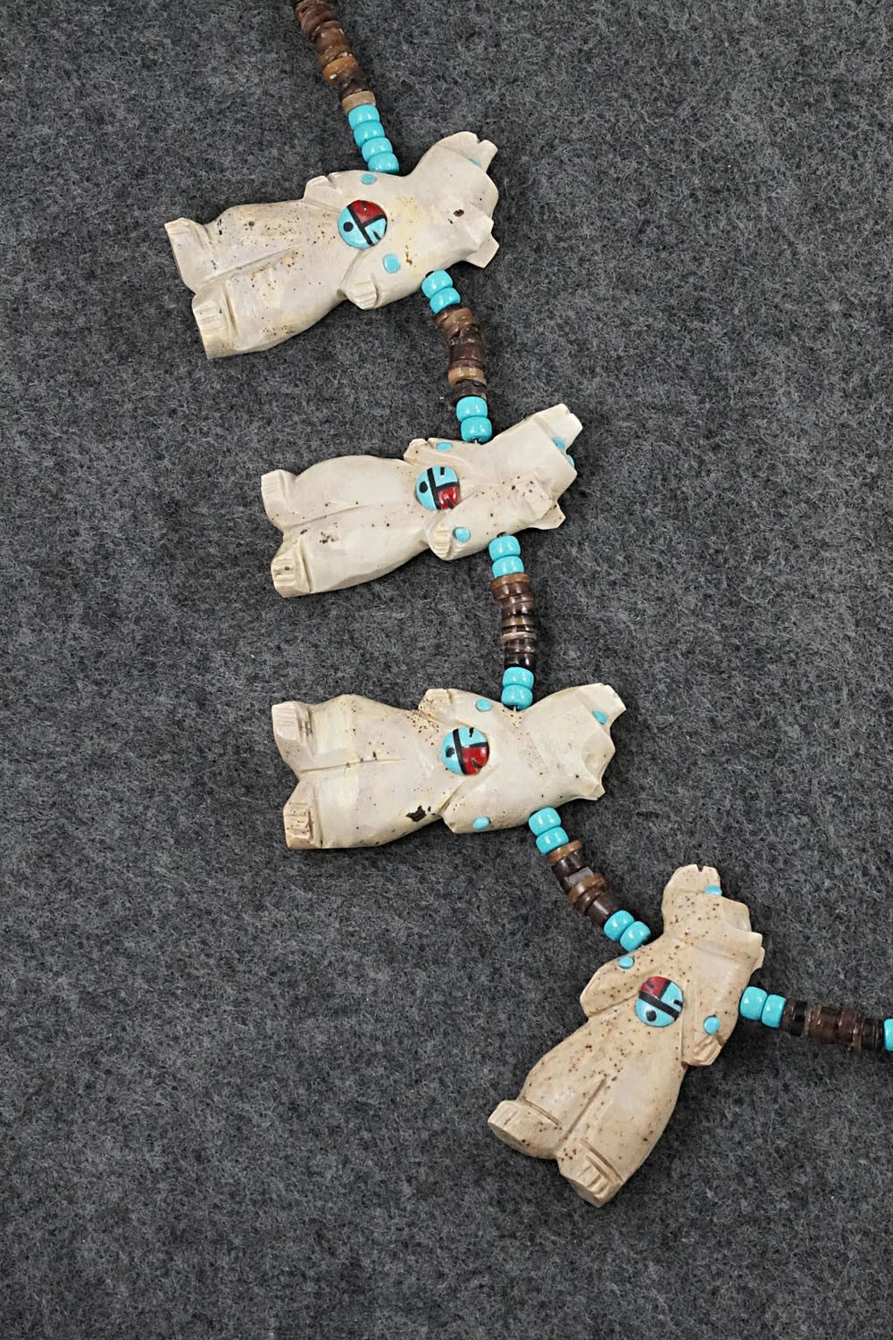 Multi-Stone Bear Fetish & Sterling Silver Necklace Set - Dannette Laate