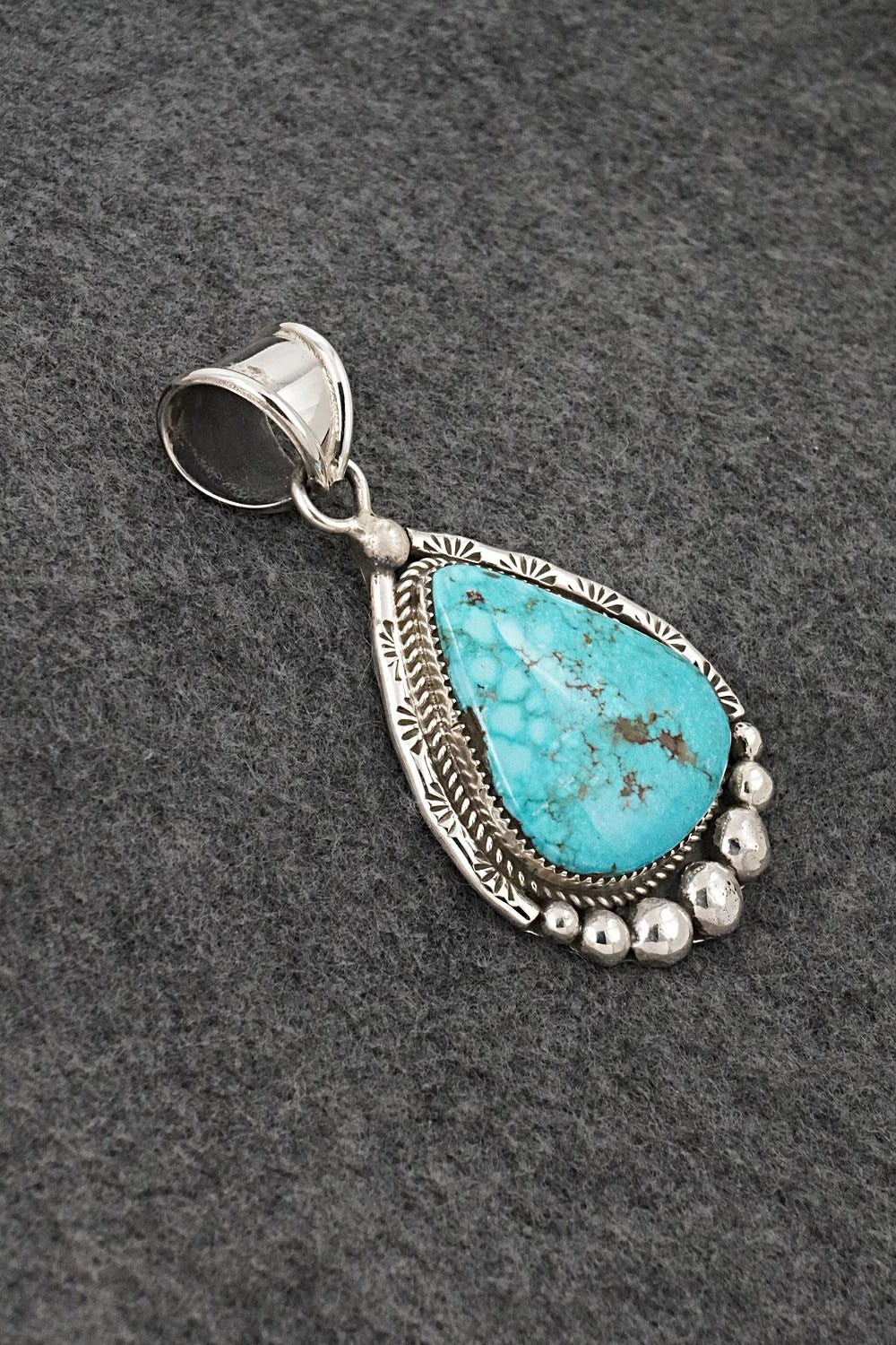 Turquoise and Sterling Silver Pendant - Ray Nez