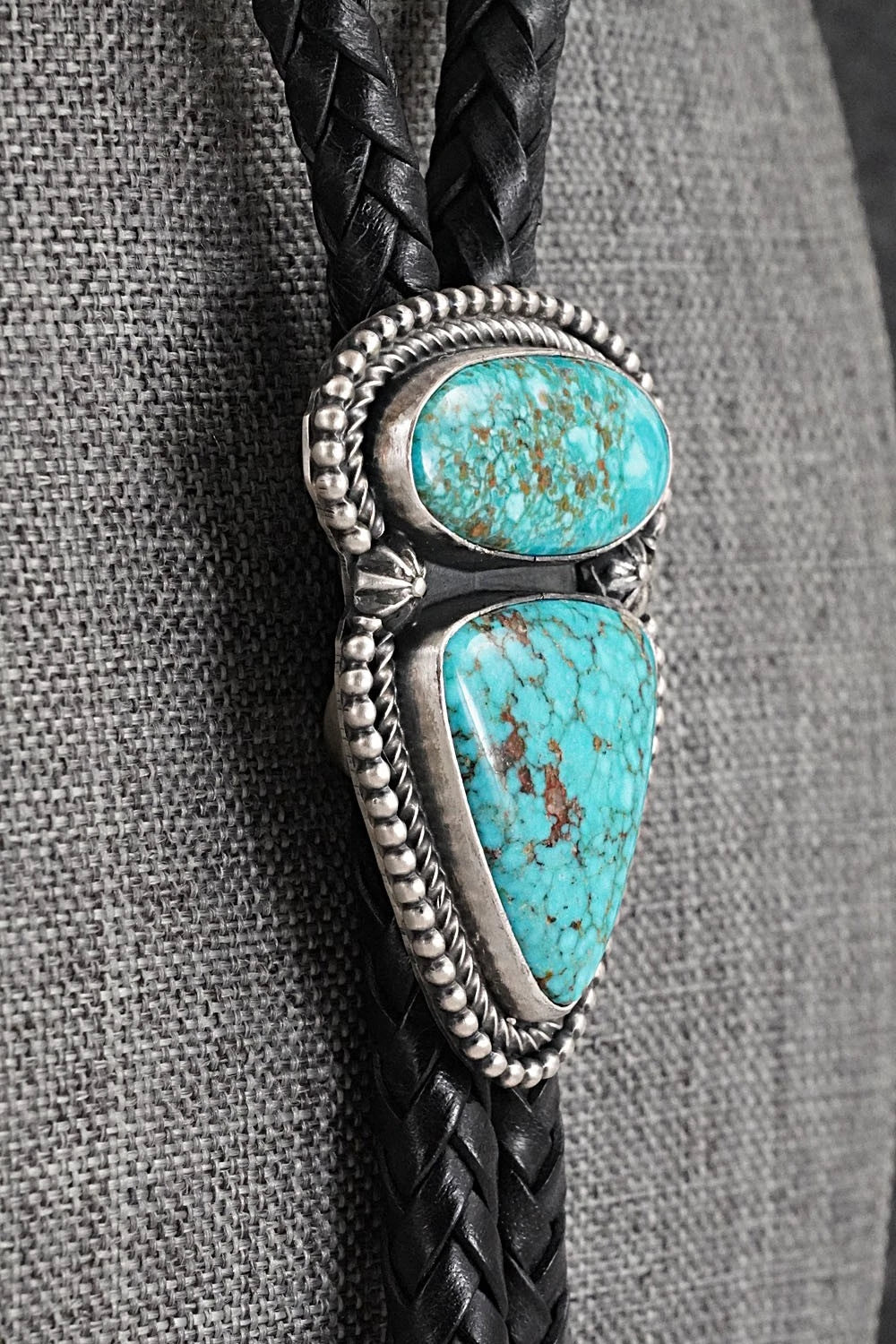 Turquoise & Sterling Silver Bolo Tie - Darrin Livingston