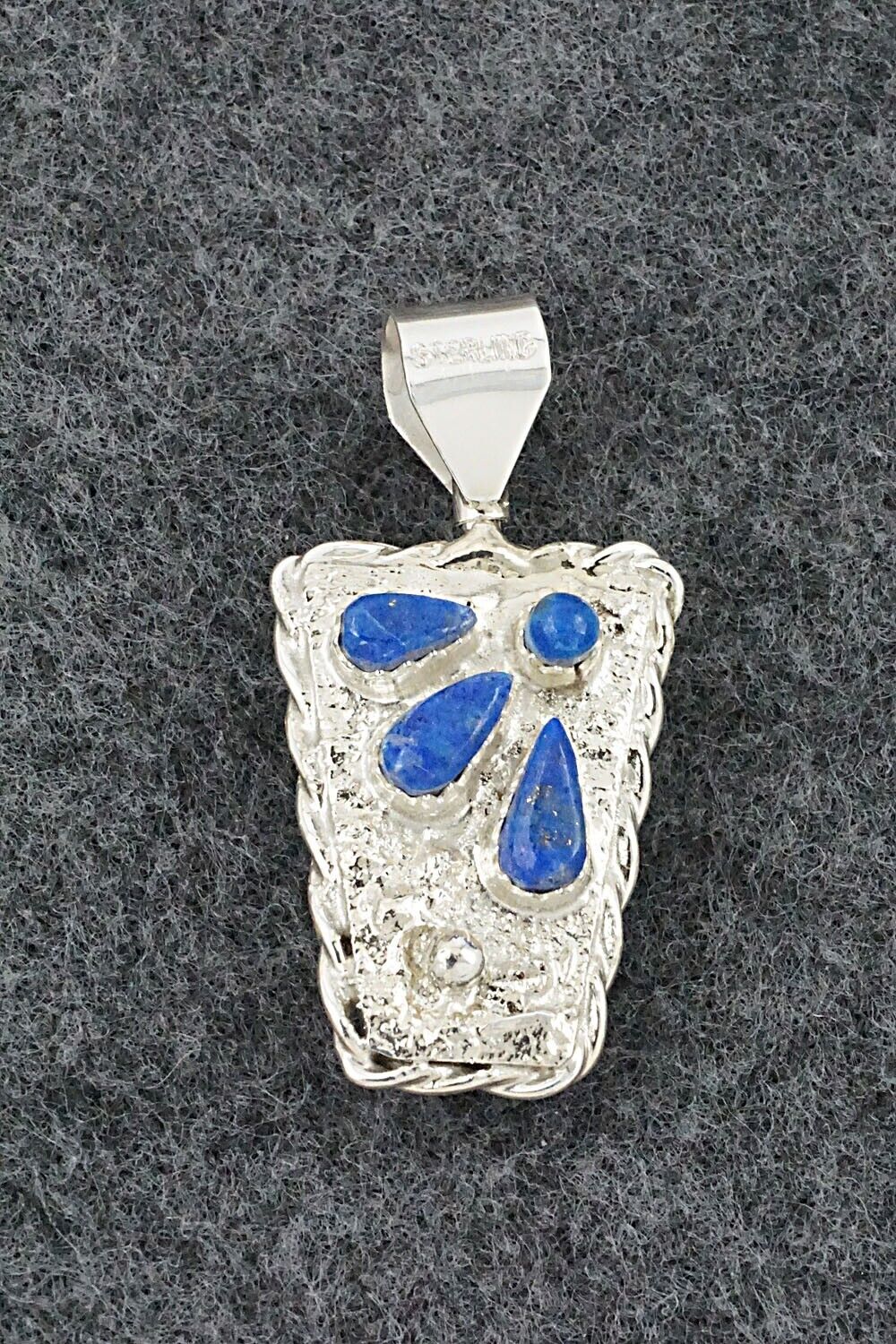 Turquoise, Lapis & Sterling Silver Double-Sided Pendant - Bevis Tsadasi