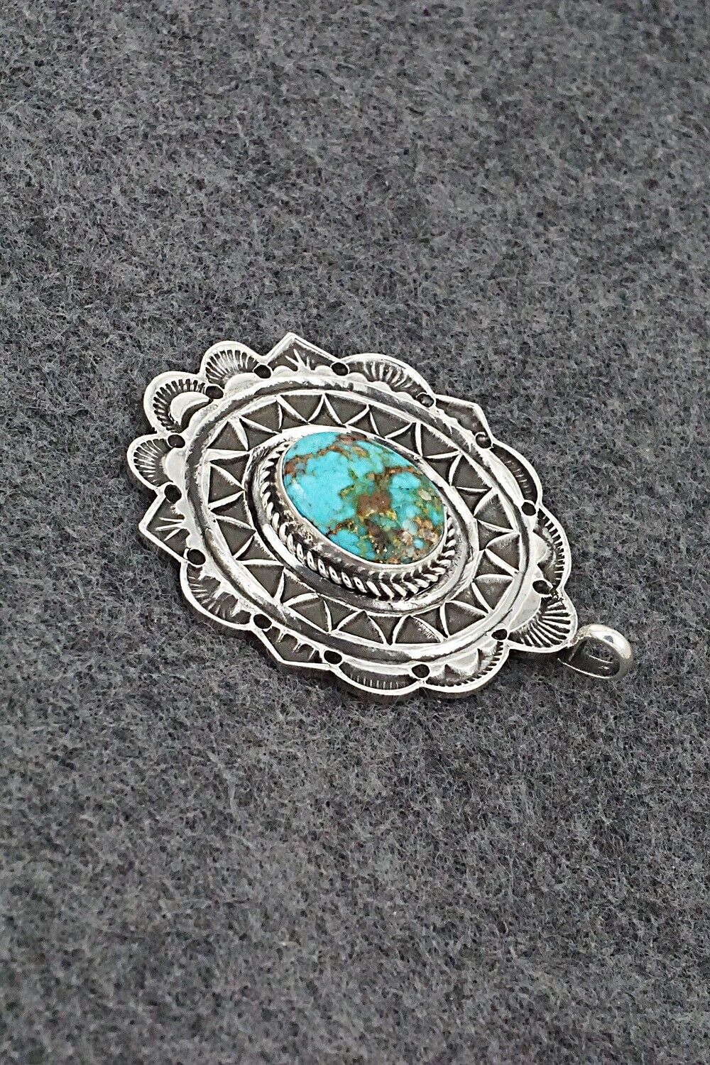 Turquoise & Sterling Silver Pendant - Leonard Maloney