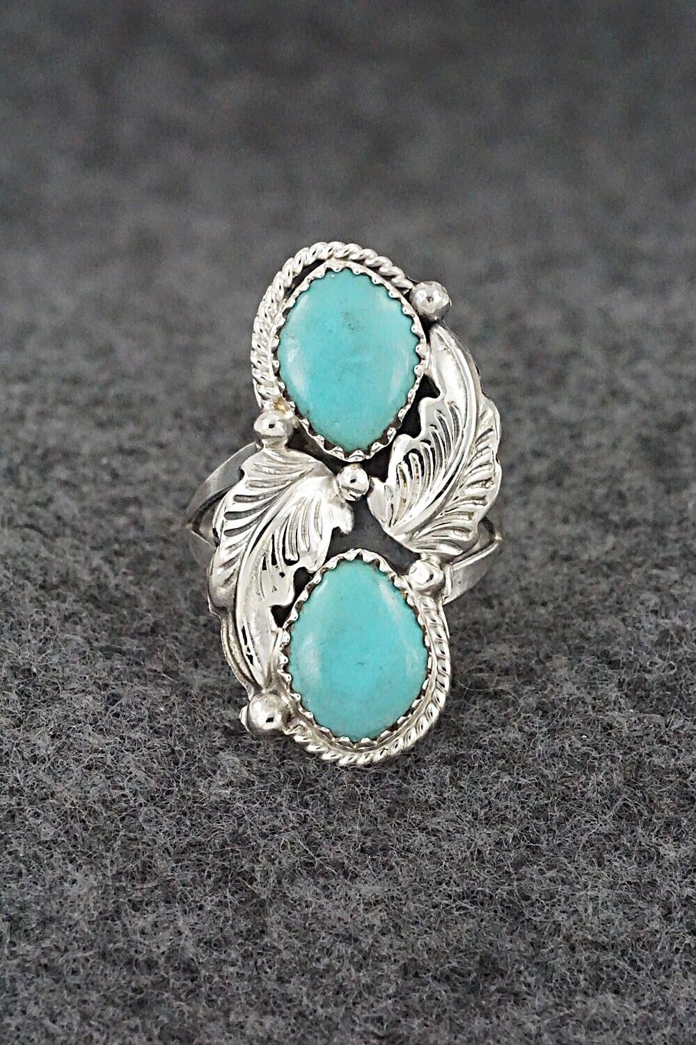 Turquoise & Sterling Silver Ring - Jerryson Henio - Size 6.25