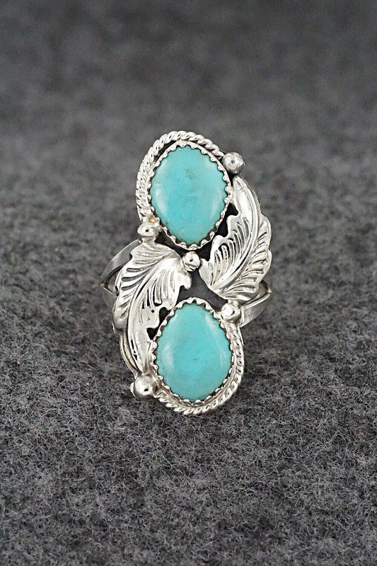 Turquoise & Sterling Silver Ring - Jerryson Henio - Size 6.25