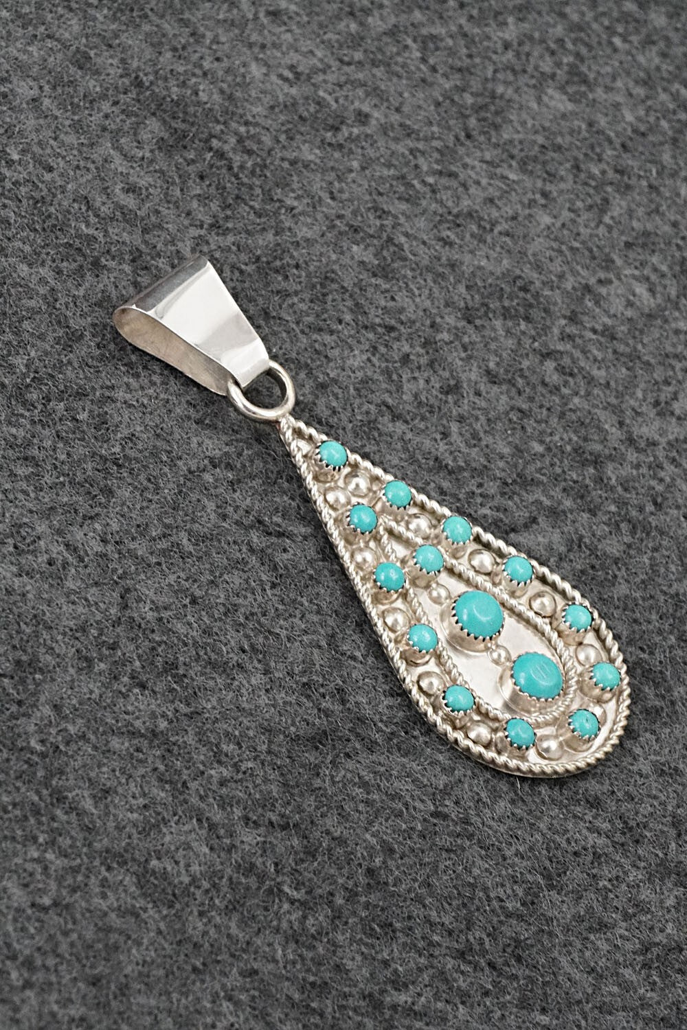 Turquoise & Sterling Silver Pendant and Earrings Set - Kenneth Hughte