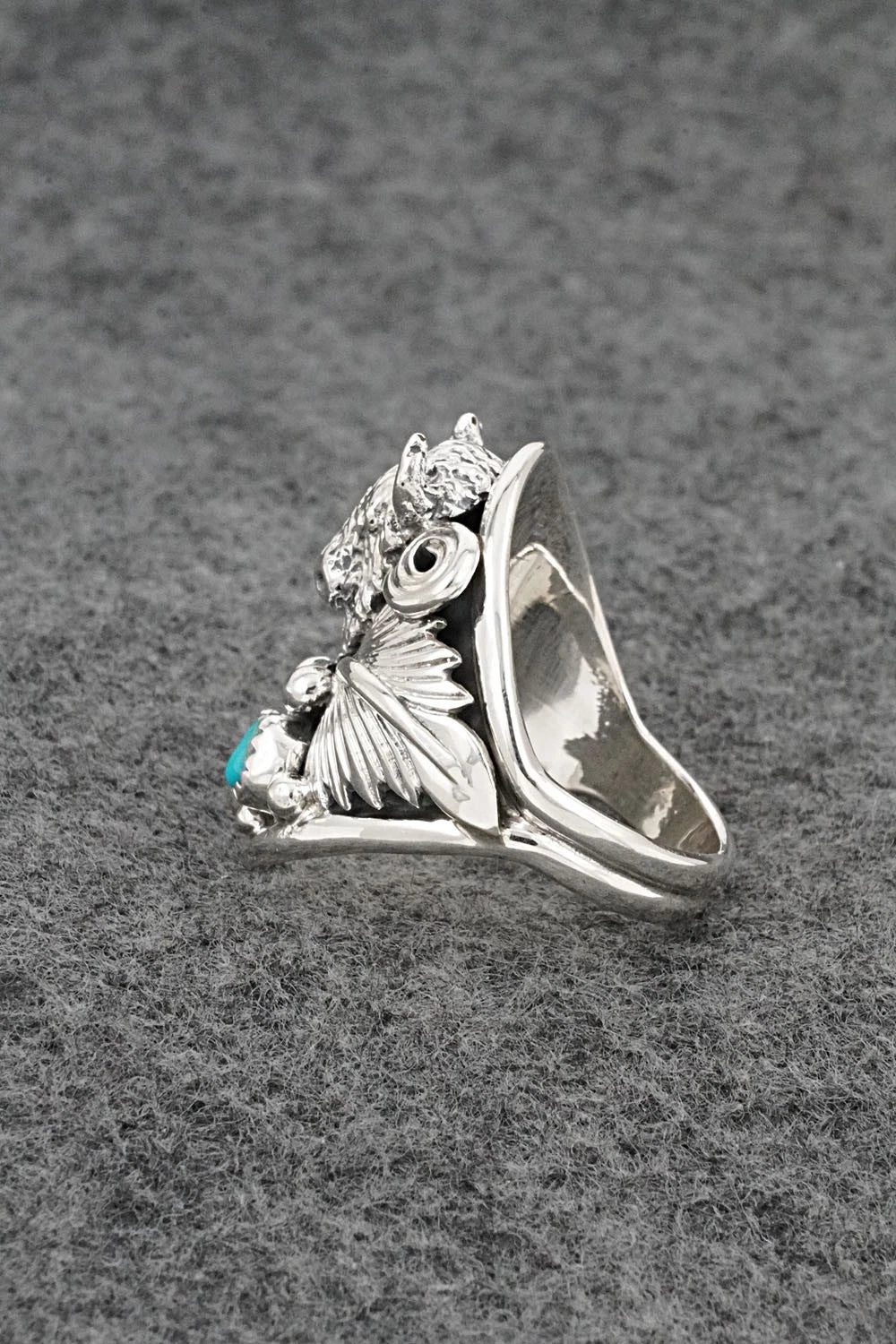 Turquoise & Sterling Silver Ring - Darrell Morgan - Size 11