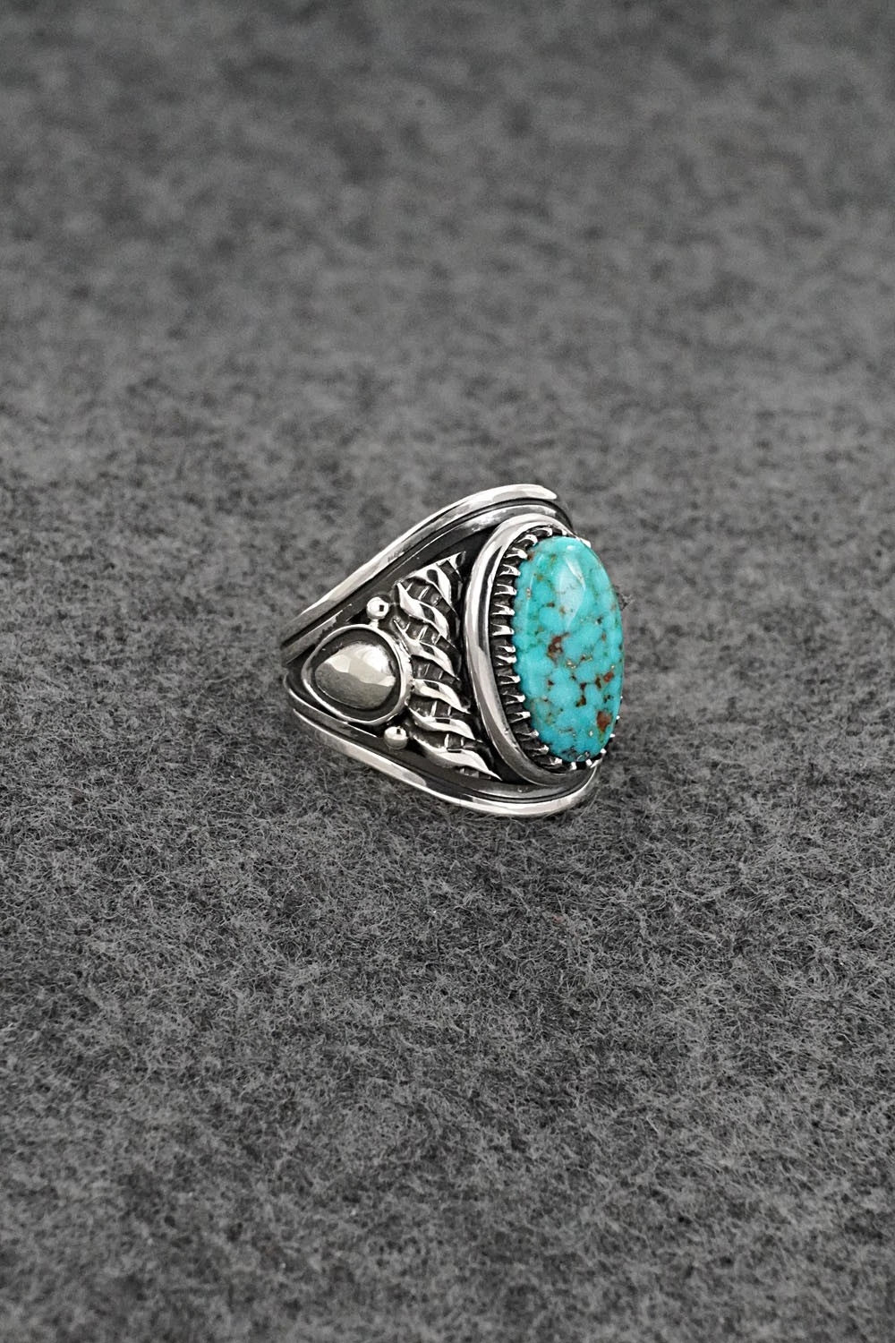 Turquoise & Sterling Silver Ring - Derrick Gordon - Size 7