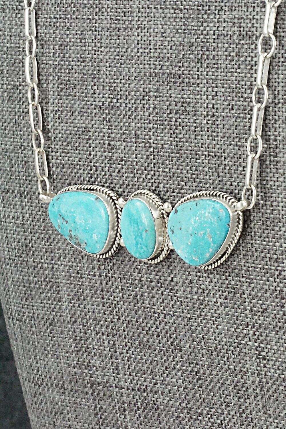 Turquoise & Sterling Silver Necklace and Earrings Set - Rena Begay