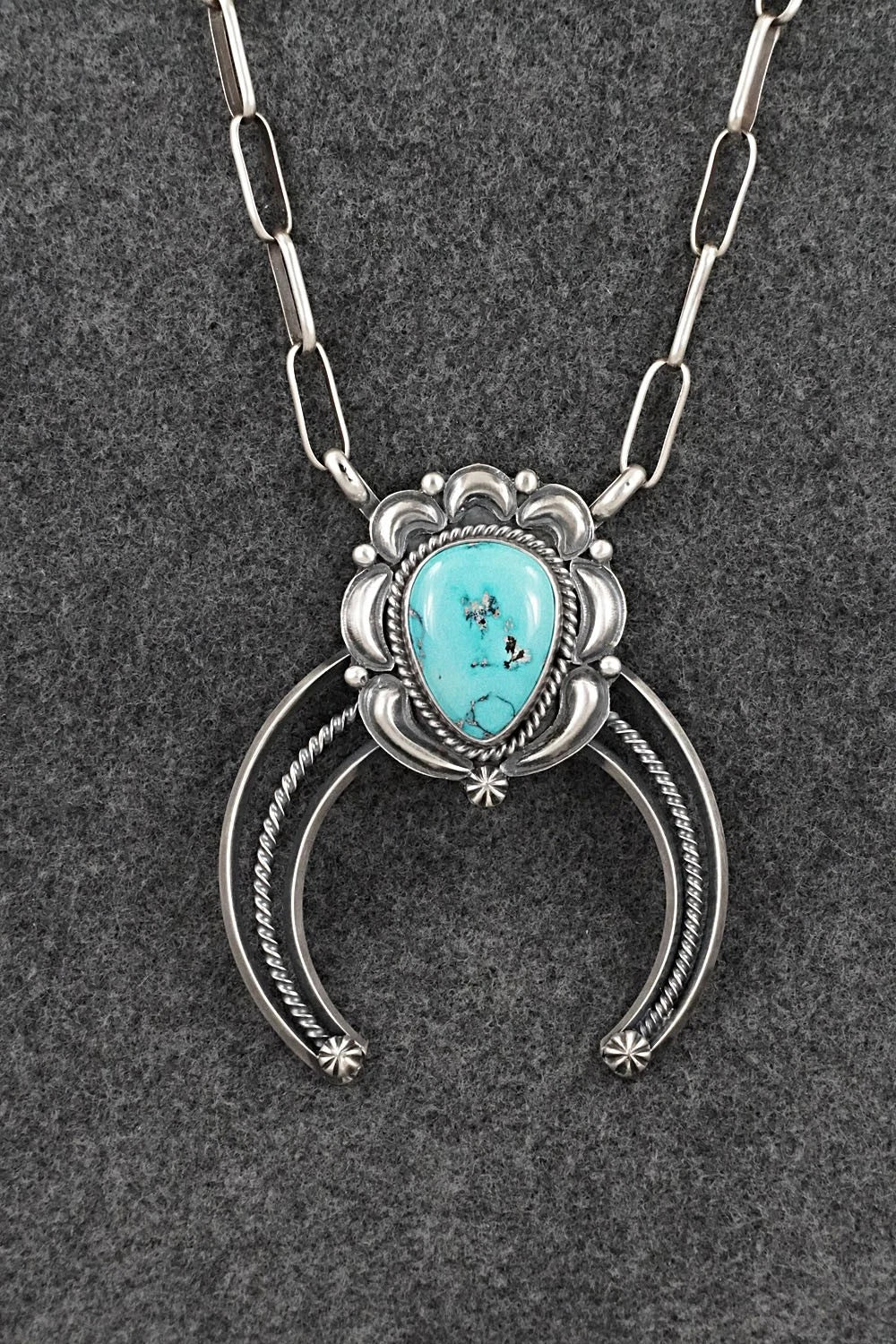 Turquoise & Sterling Silver Necklace - Raymond Delgarito