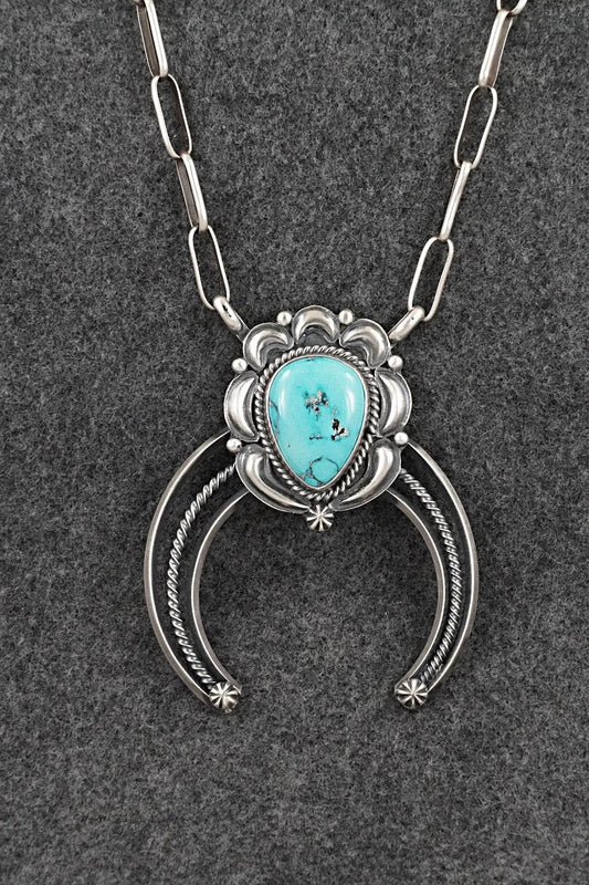 Turquoise & Sterling Silver Necklace - Raymond Delgarito