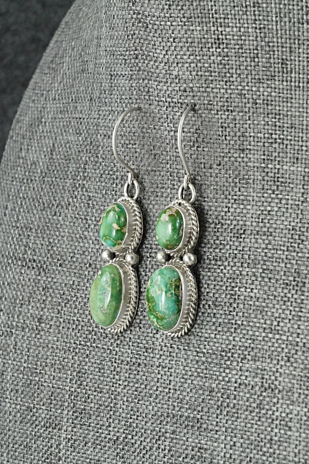 Turquoise & Sterling Silver Earrings - Eugene Gruber