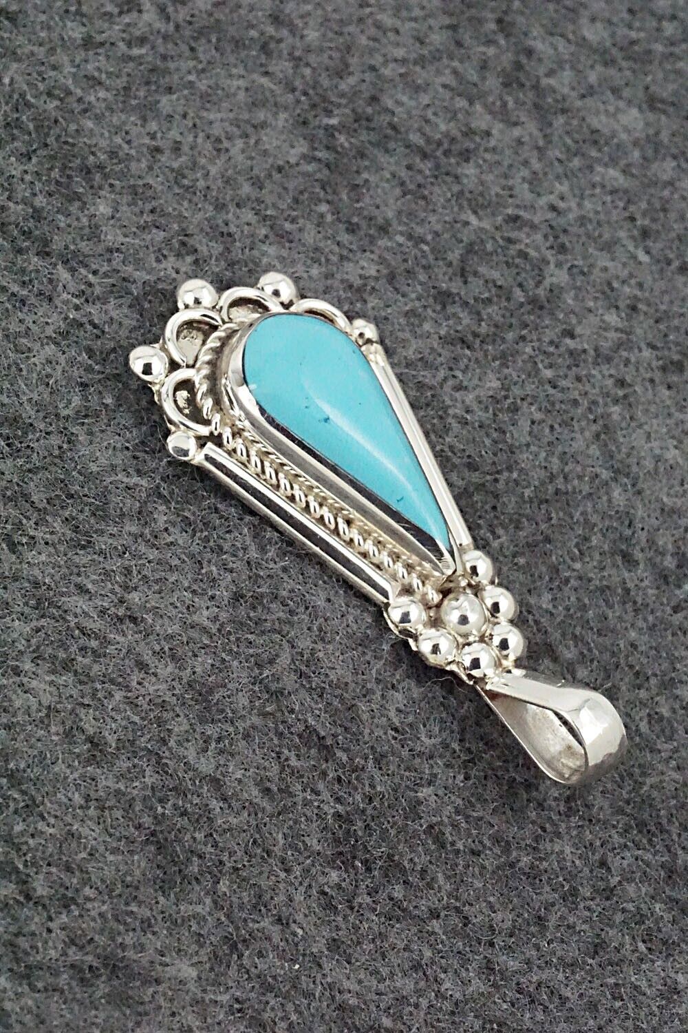 Turquoise & Sterling Silver Pendant - Juanita Yatsatie