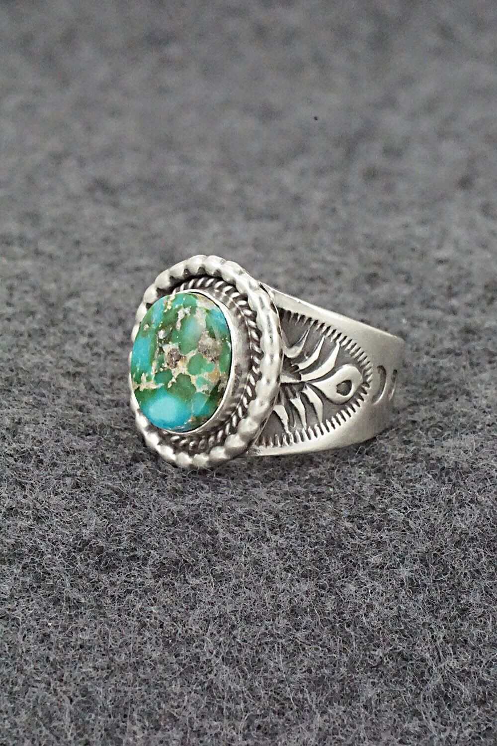 Turquoise & Sterling Silver Ring - Samuel Yellowhair - Size 8.5