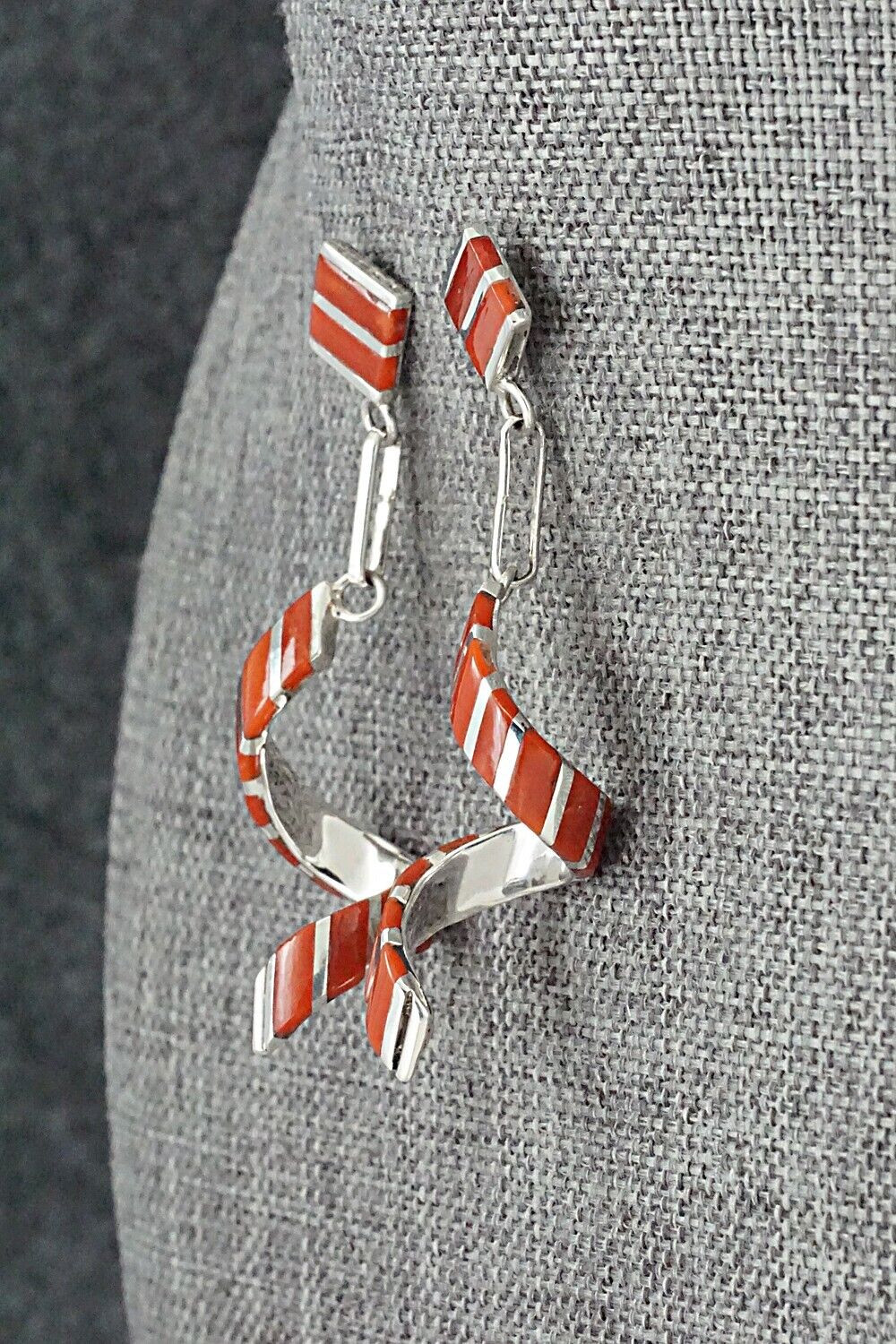 Coral & Sterling Silver Earrings - Shawn Shetya