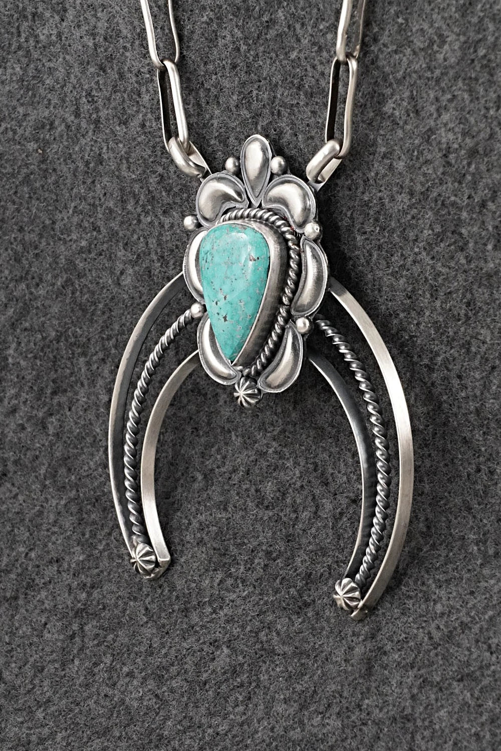 Turquoise & Sterling Silver Necklace - Raymond Delgarito
