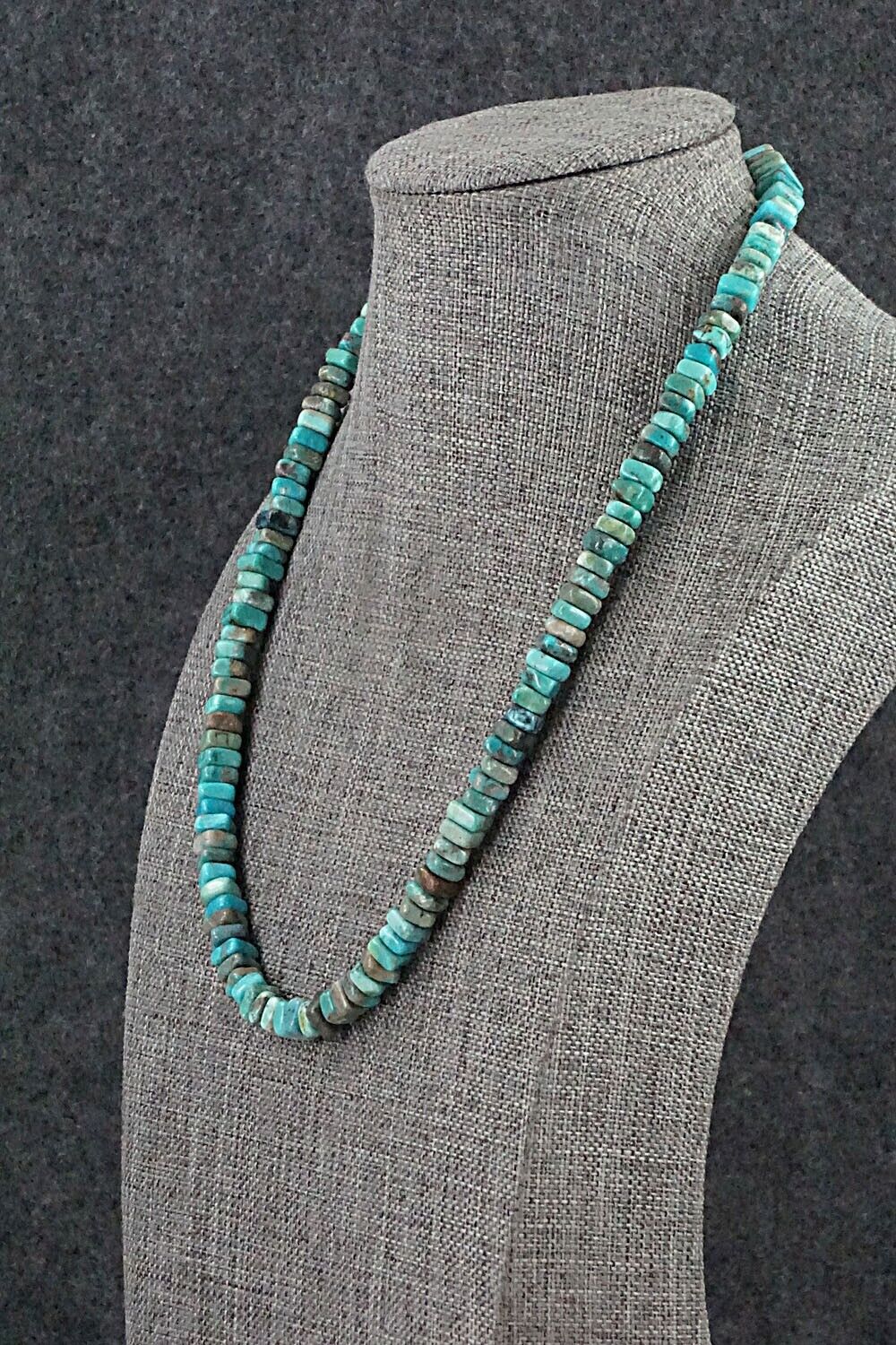 Turquoise & Sterling Silver Necklace 18" - Doreen Jake