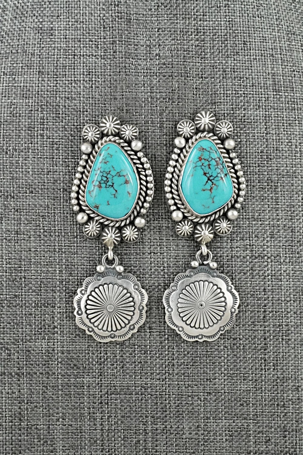 Turquoise & Sterling Silver Earrings - Michael Calladitto