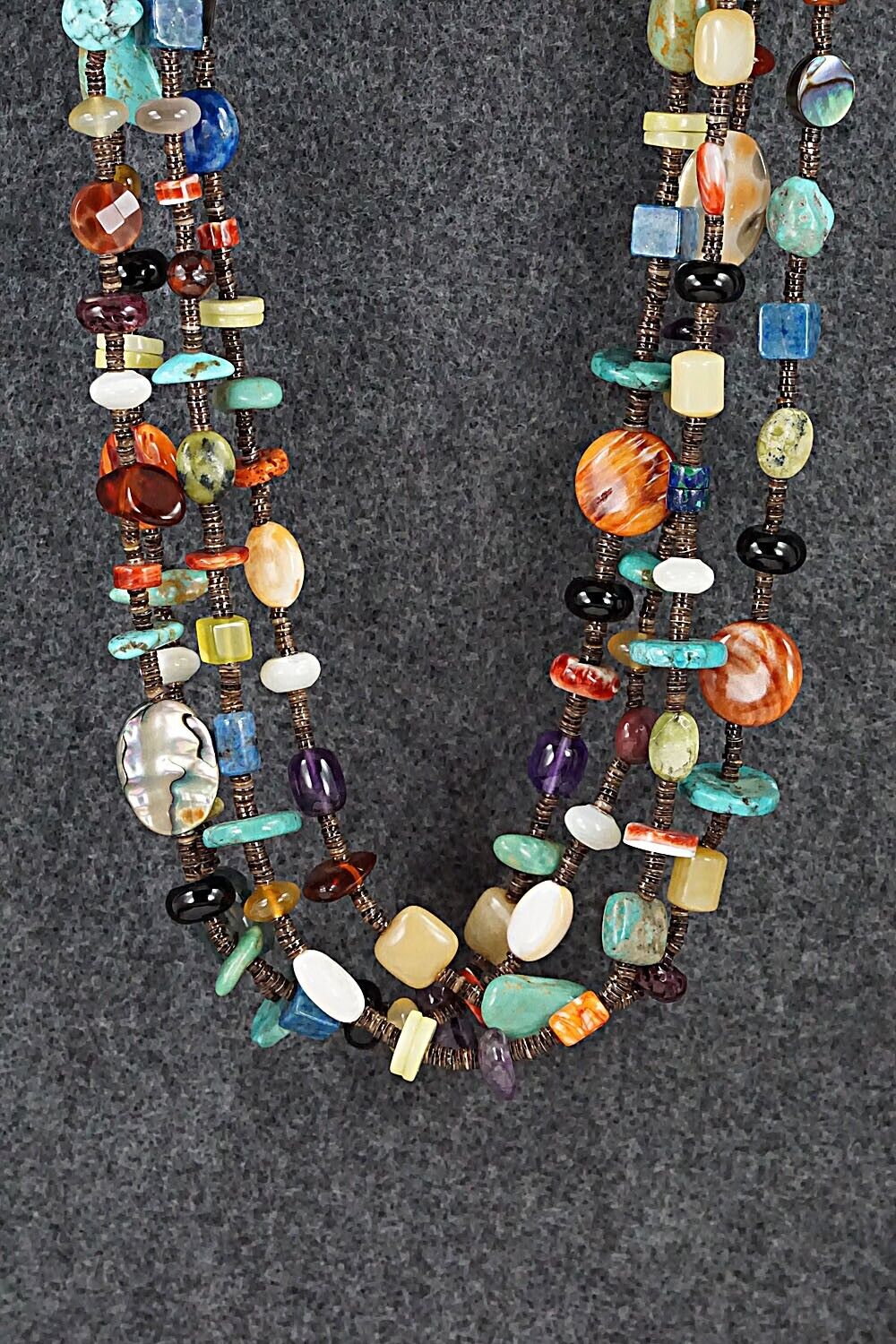 Multi Stone and Sterling Silver Necklace - Helen Tsosie