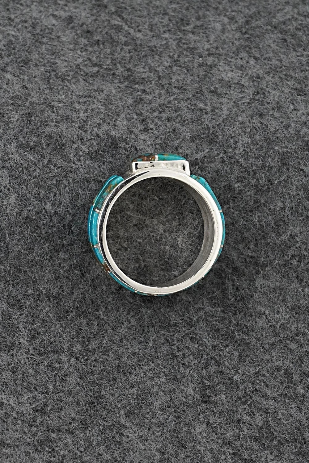 Turquoise & Sterling Silver Ring - Darlene Noble - Size 11.5
