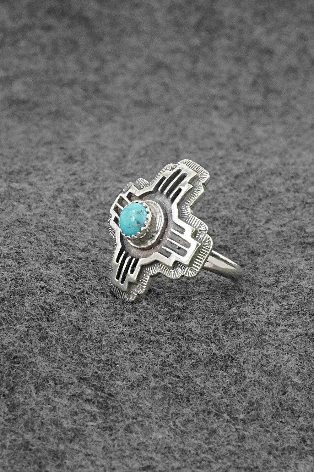 Turquoise and Sterling Silver Ring - Letricia Largo - Size 8