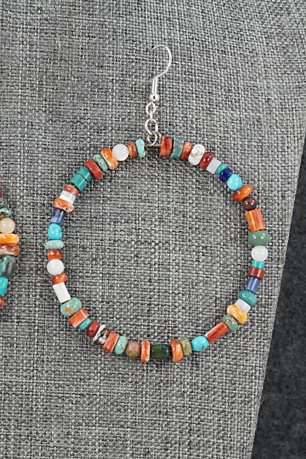 Multi-Stone & Sterling Silver Earrings - Helen Tsosie