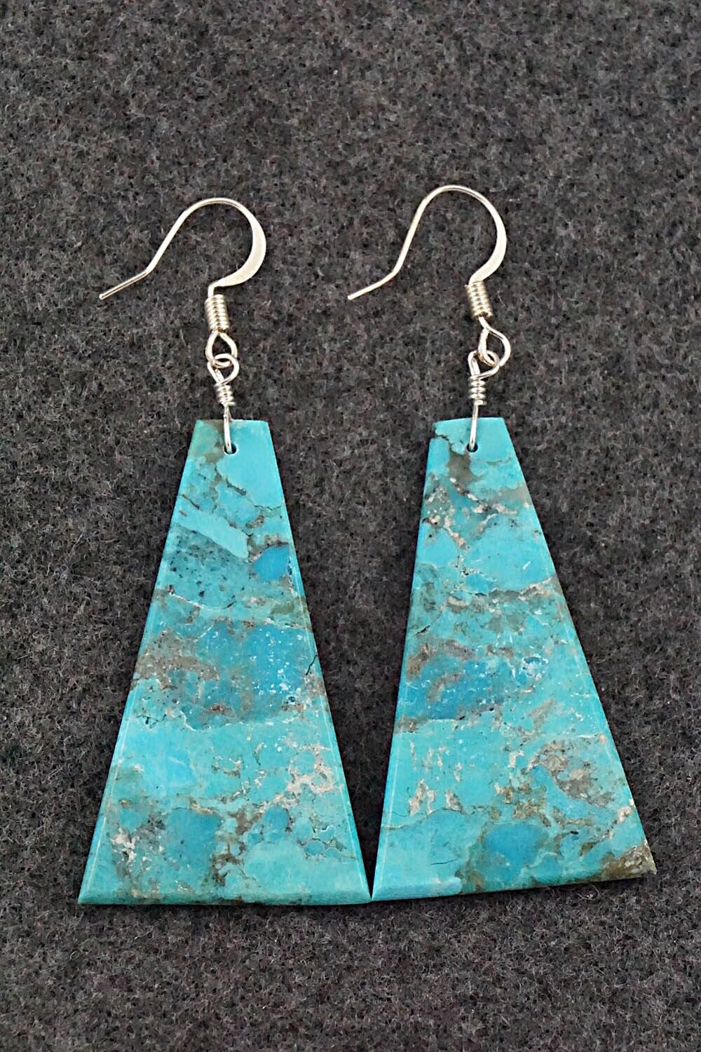 Turquoise & Sterling Silver Earrings - Lupe Lovato