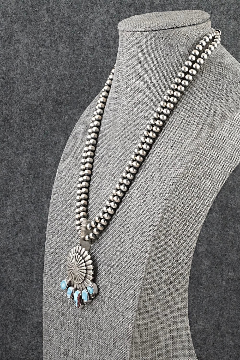 Turquoise & Sterling Silver Necklace - Tom Lewis