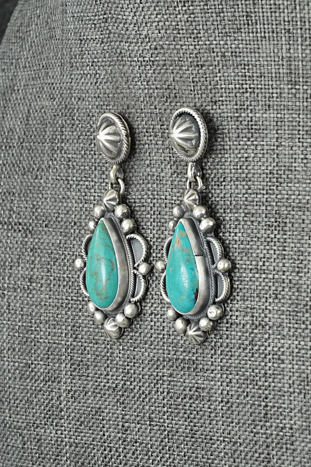 Turquoise & Sterling Silver Earrings - Darrin Livingston