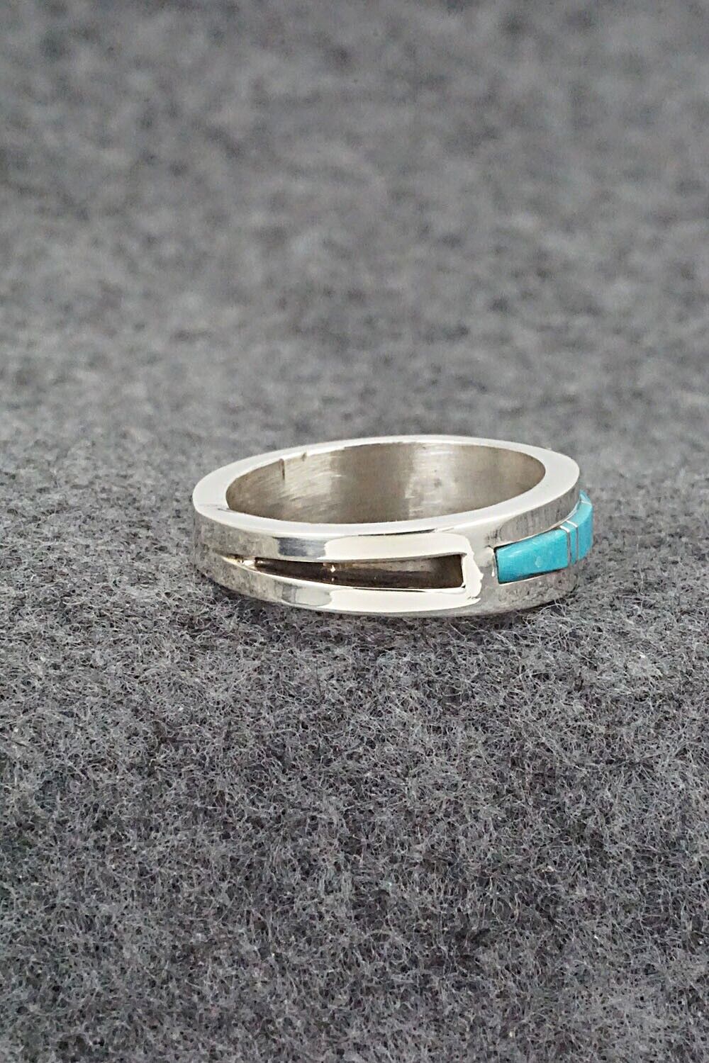 Turquoise & Sterling Silver Inlay Ring - Wilbert Muskett Jr. - Size 9