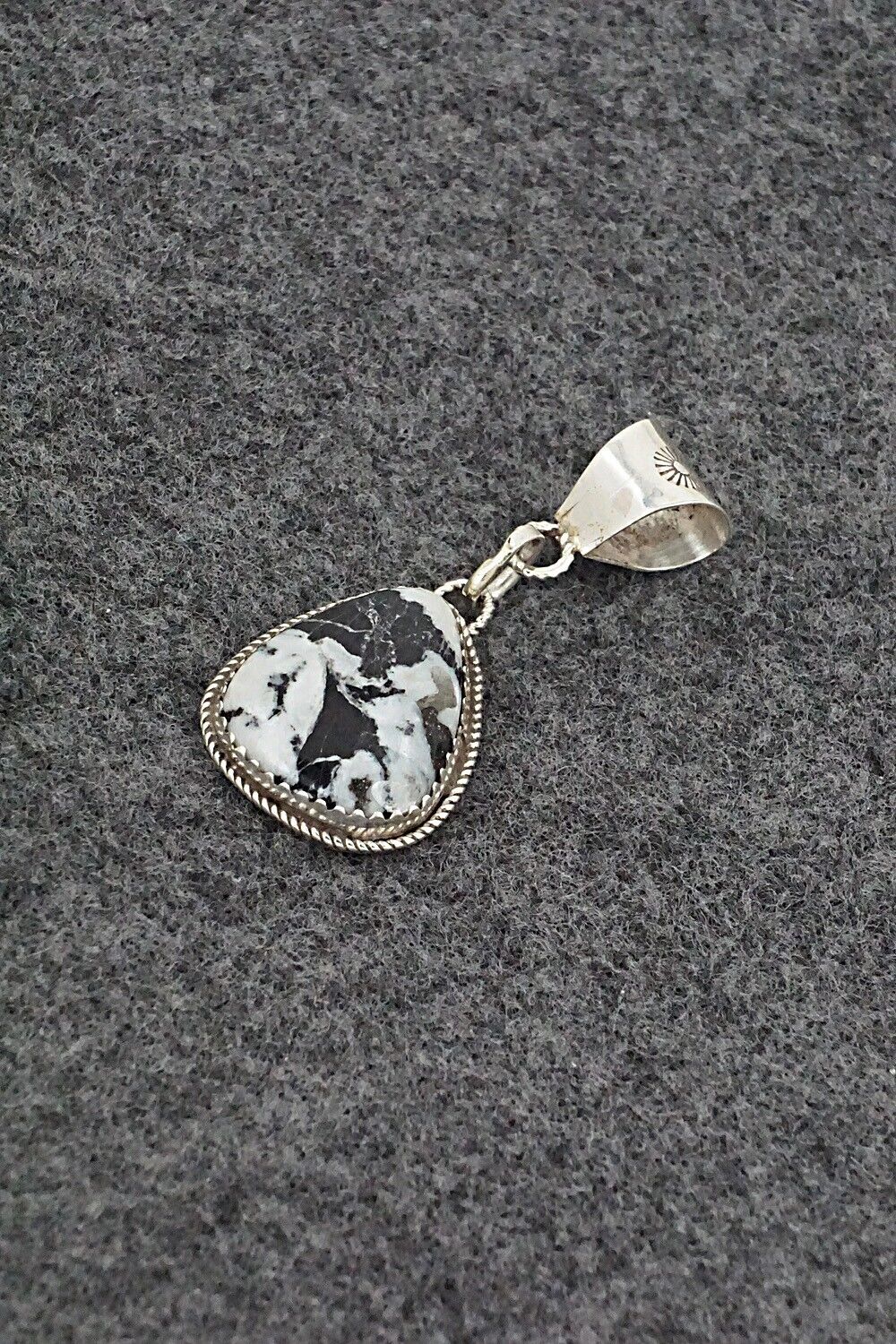 White Buffalo & Sterling Silver Pendant - Ernest Hawthorne