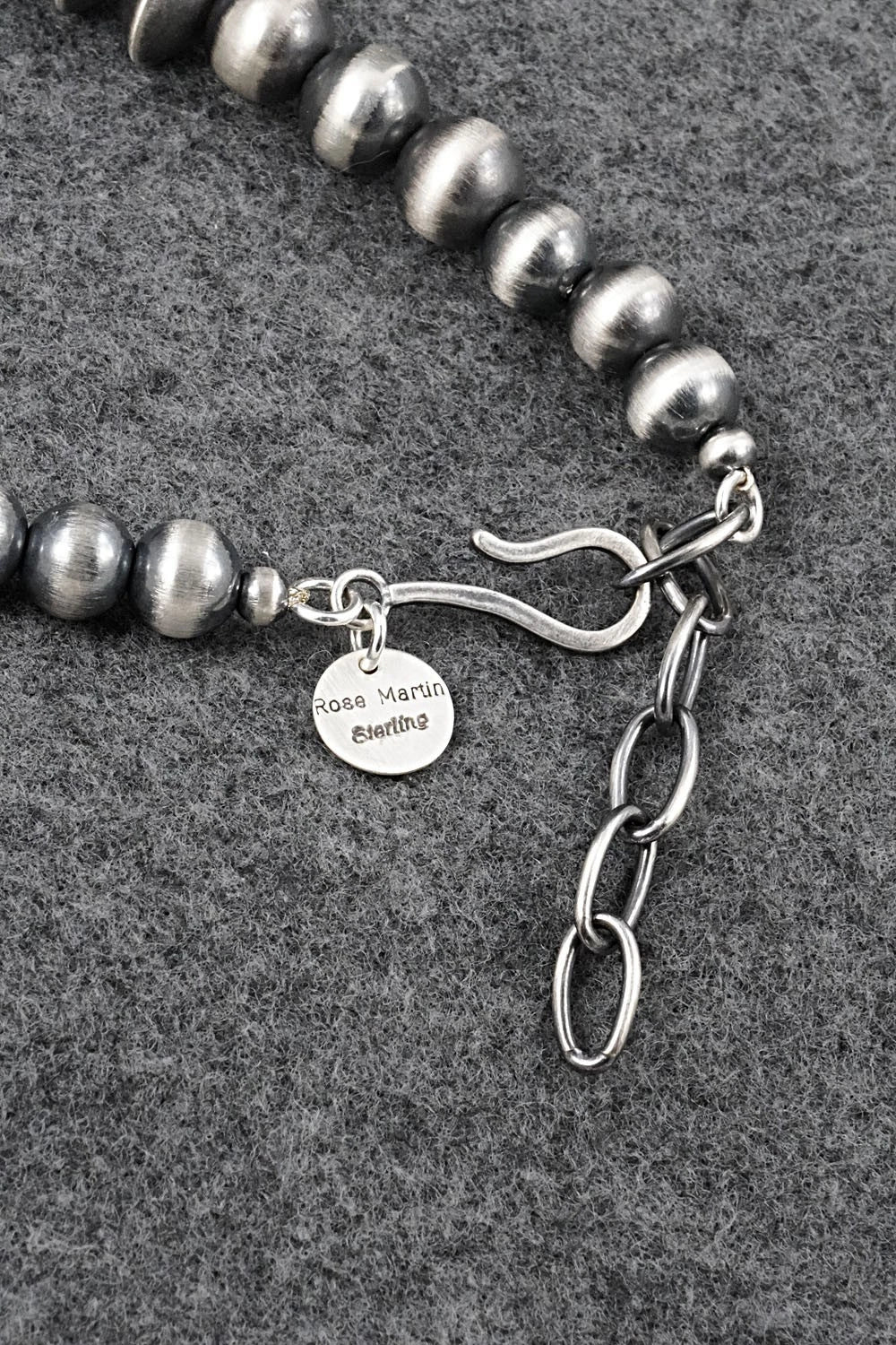 Sterling Silver Navajo Pearl Necklace 20" - Rose Martin