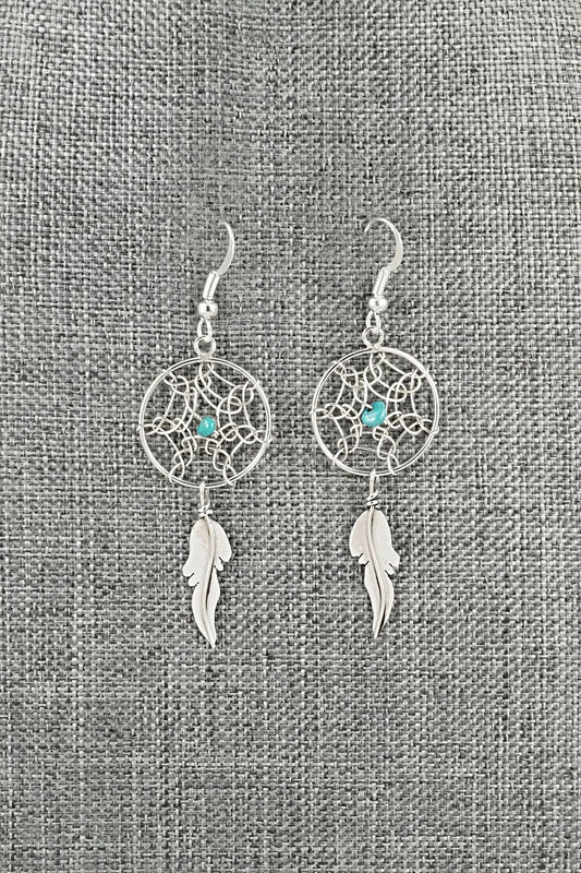 Turquoise & Sterling Silver Earrings - Lorenzo Arviso