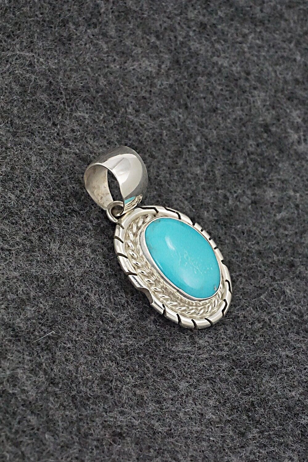 Turquoise & Sterling Silver Pendant - Johnny Frank