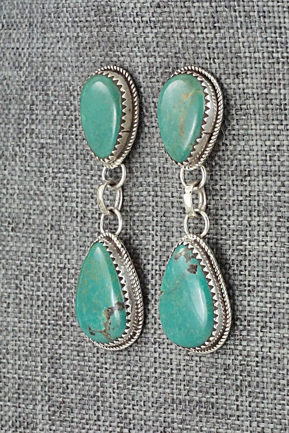 Turquoise & Sterling Silver Earrings - Ernest Hawthorne