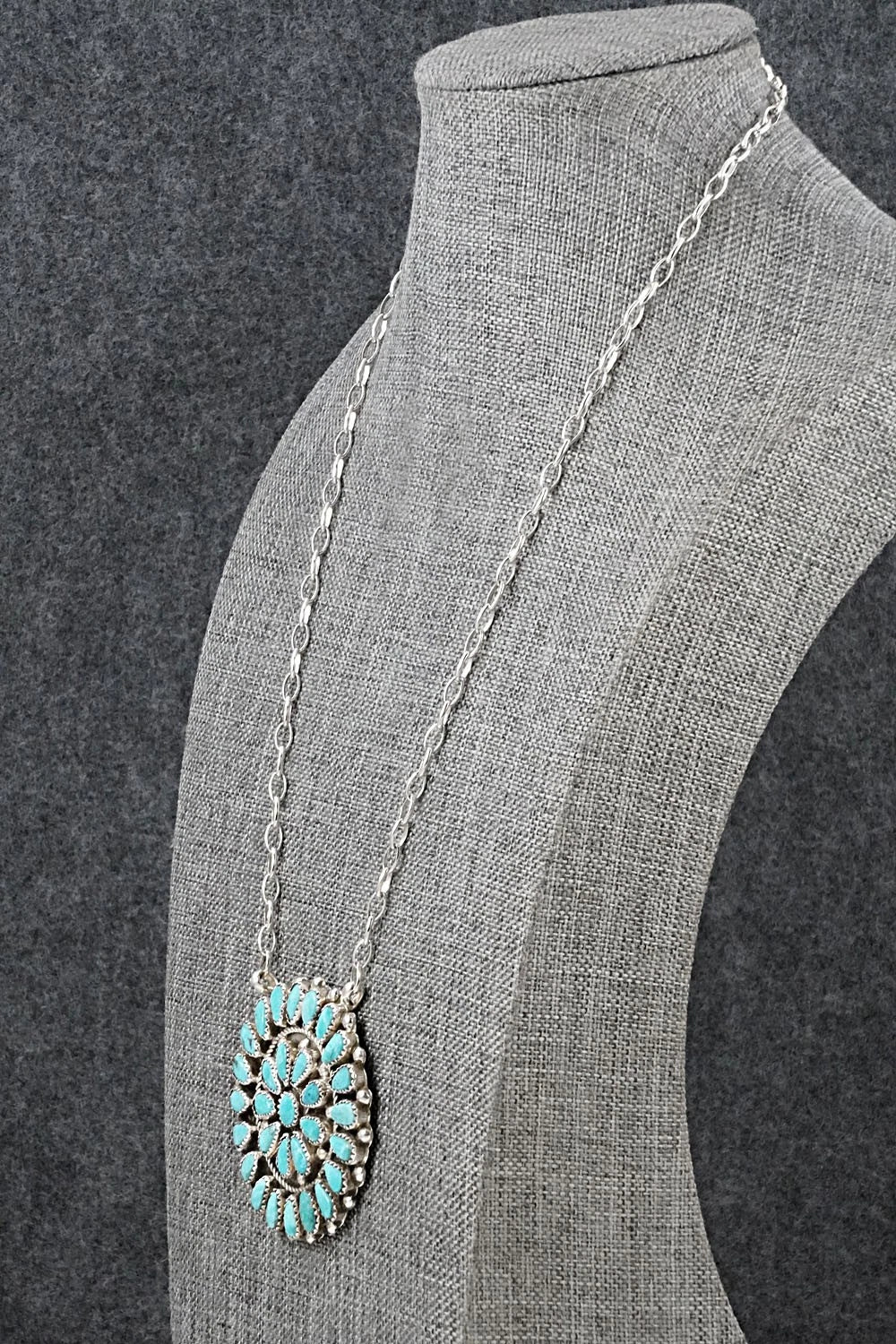 Turquoise & Sterling Silver Necklace - Eunise Wilson