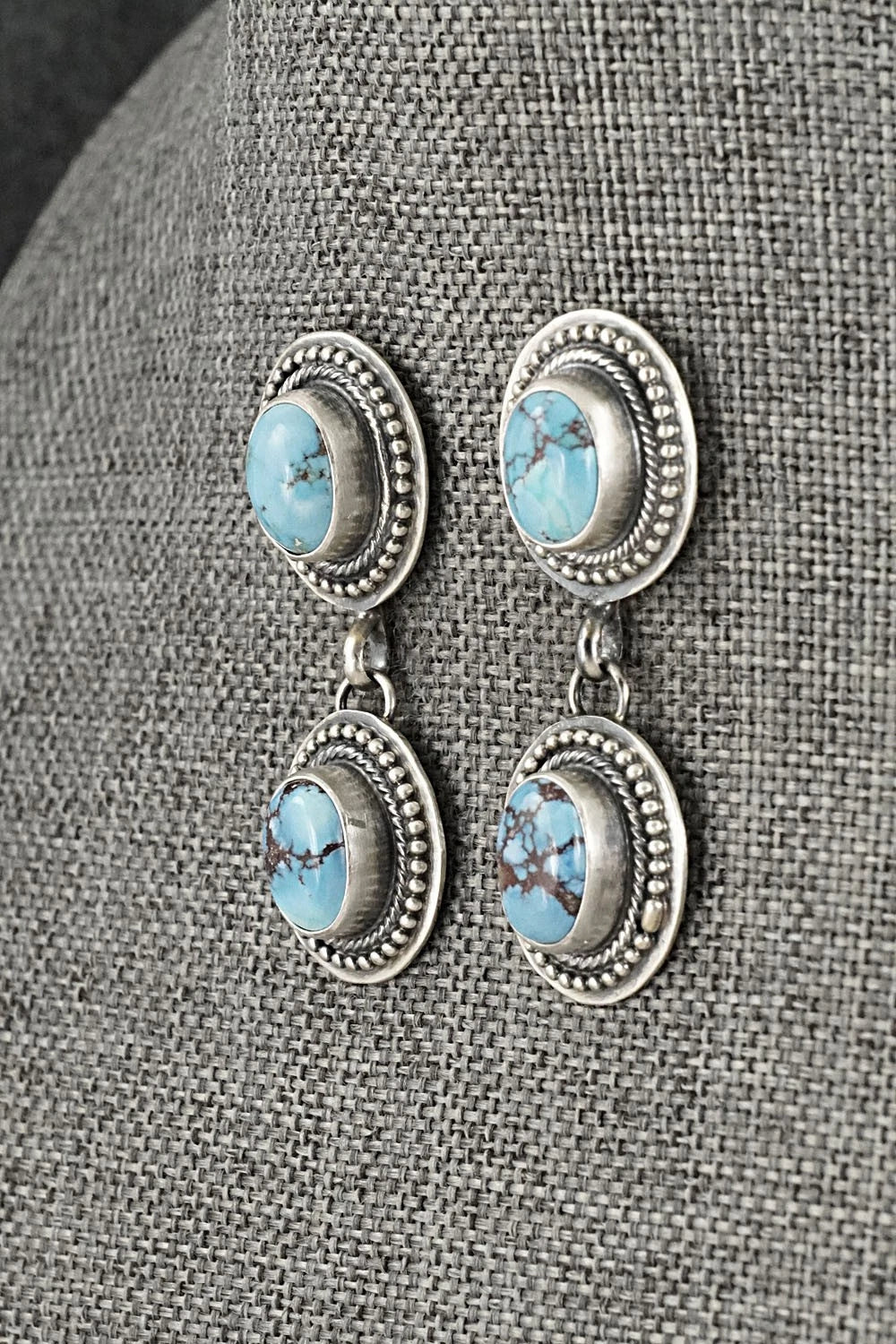 Turquoise & Sterling Silver Necklace and Earrings Set - Kathleen Livingston