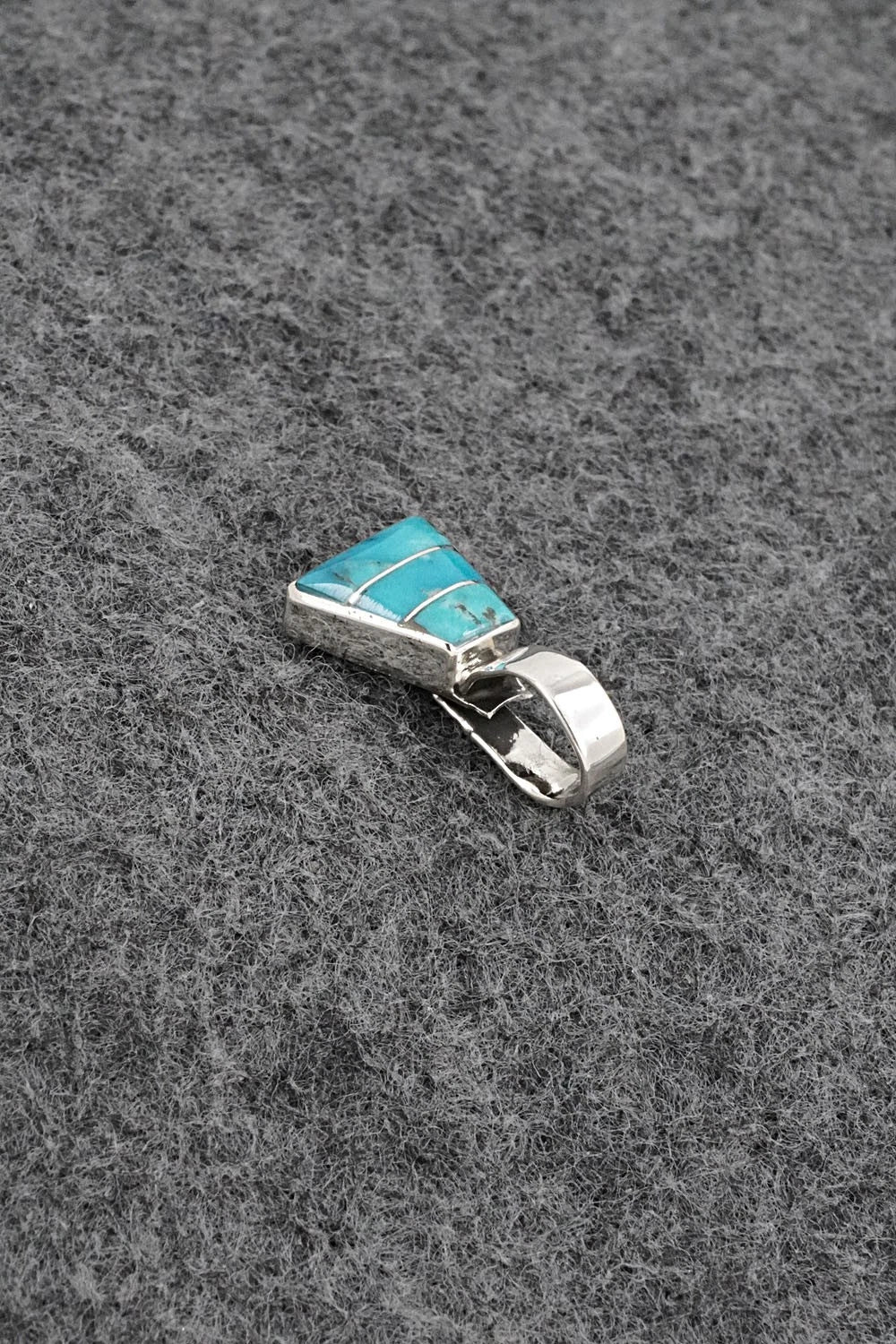 Turquoise & Sterling Silver Inlay Pendant - Michelle Haloo