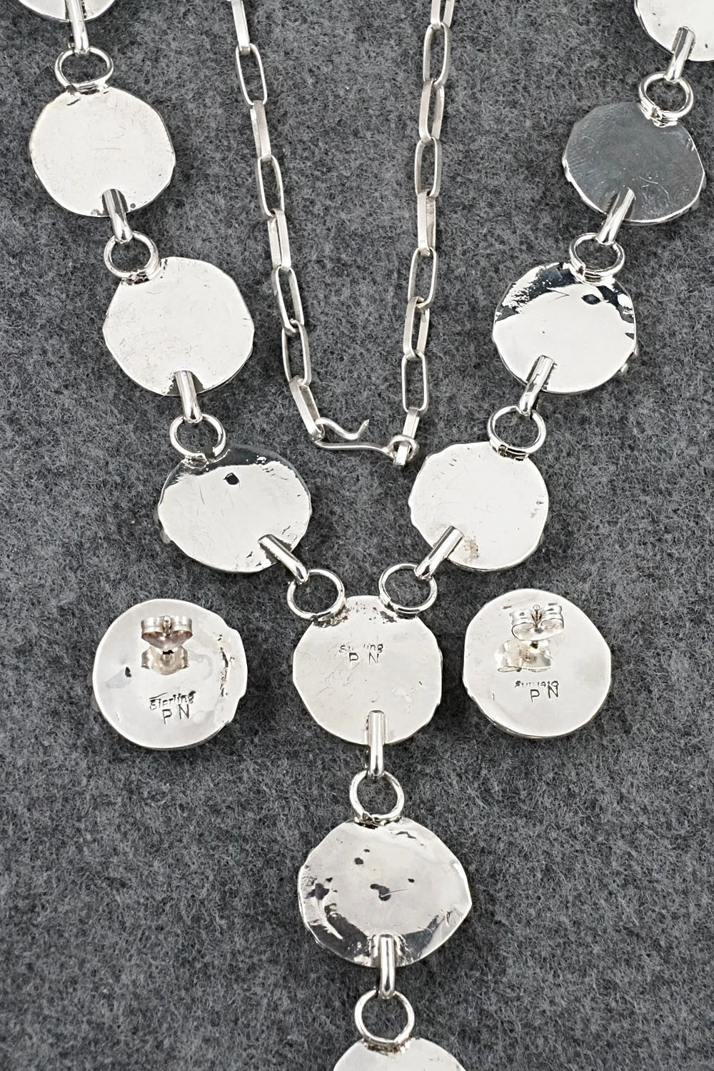 Turquoise & Sterling Silver Necklace and Earrings Set - Phil Nez